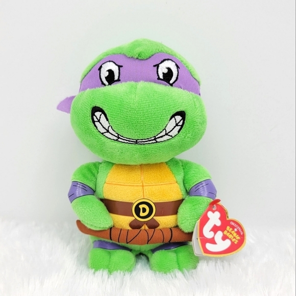 Ty Beanie Baby Plush Teenage Mutant Ninja Turtle TMNT Donatello Purple Turtle - Picture 16 of 16
